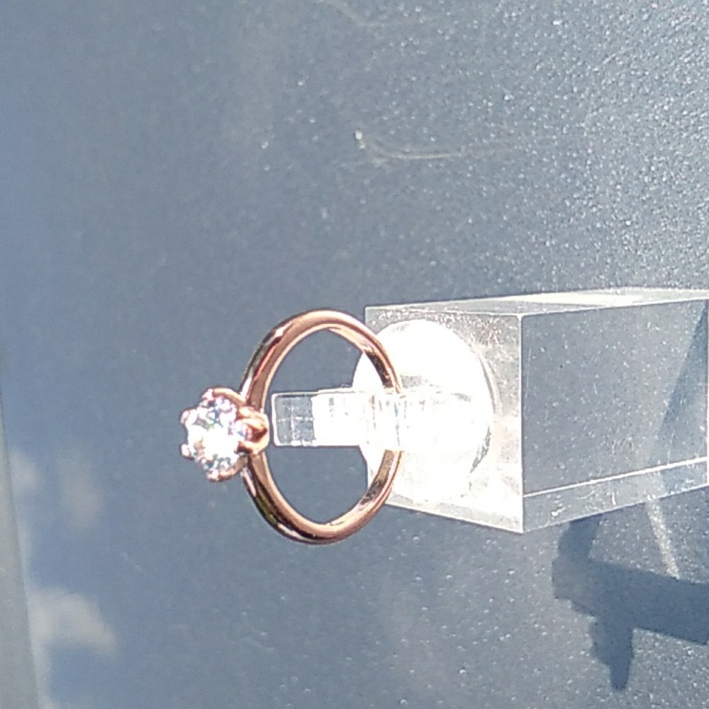 Rose gold plated solitaire